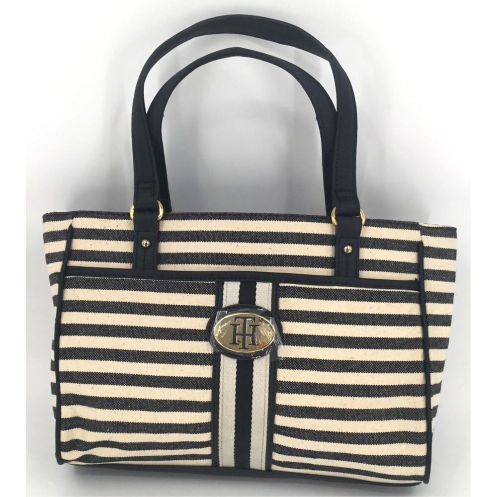 Tommy Hilfiger Striped Canvas Tote NWOT